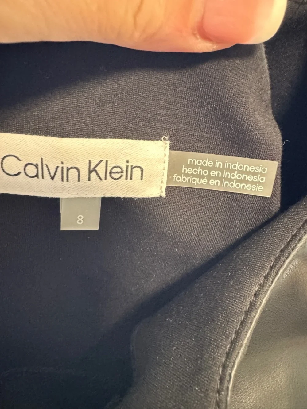 NWT Calvin Klein Faux Leather Sheath Dress size 8 - Picture 6 of 6